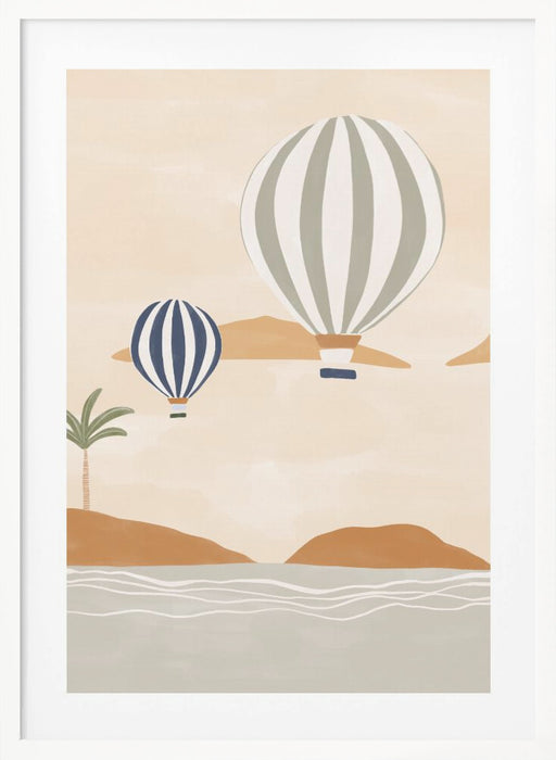 Airballoons In Dessert Framed Art Modern Wall Decor