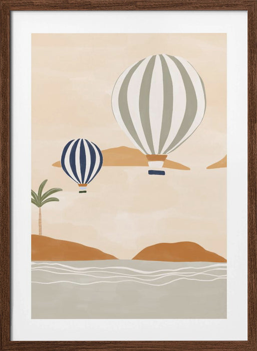 Airballoons In Dessert Framed Art Modern Wall Decor