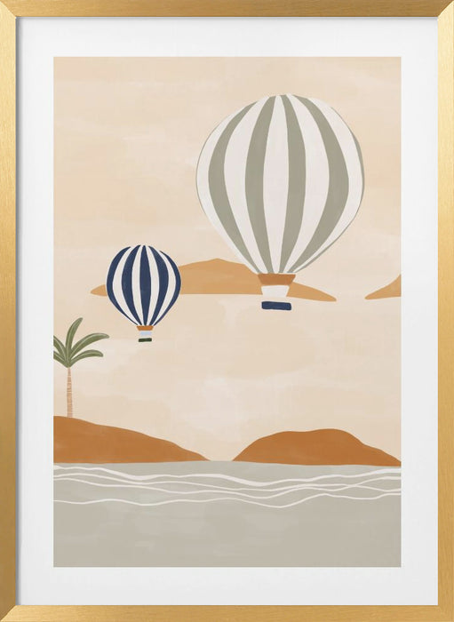 Airballoons In Dessert Framed Art Modern Wall Decor