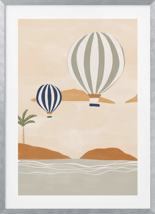 Airballoons In Dessert Framed Art Modern Wall Decor