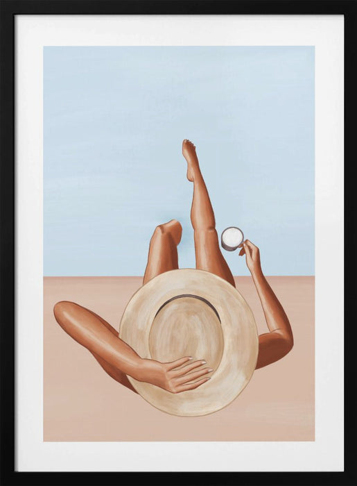 Poolside Girl Framed Art Modern Wall Decor