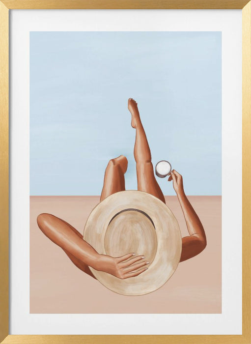 Poolside Girl Framed Art Modern Wall Decor