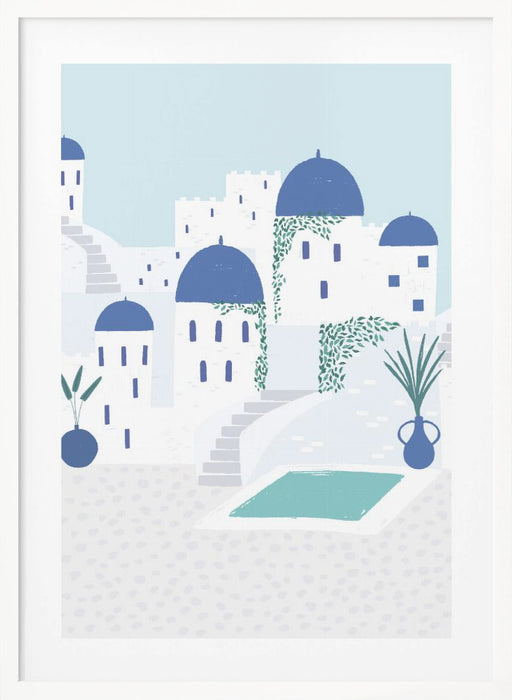 Santorini Framed Art Modern Wall Decor