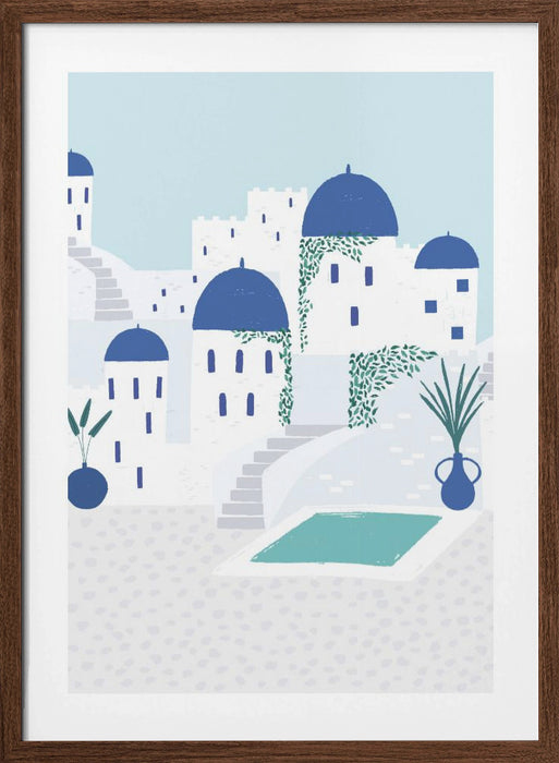 Santorini Framed Art Modern Wall Decor