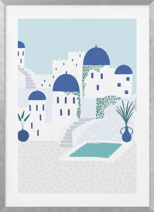 Santorini Framed Art Modern Wall Decor