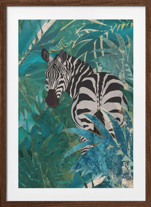 Zebra in the jungle 1 Framed Art Wall Decor