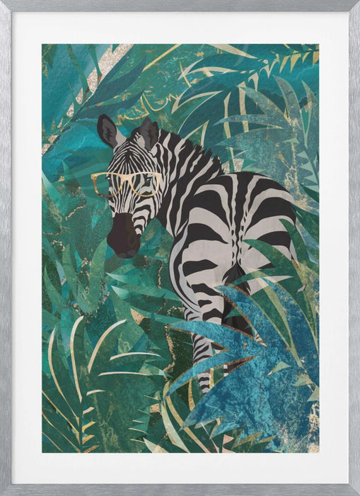 Zebra in the jungle 2 Framed Art Wall Decor