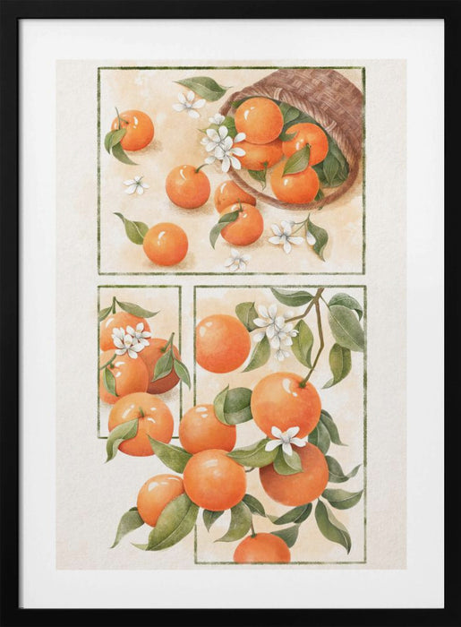 Orange Blossom Framed Art Modern Wall Decor