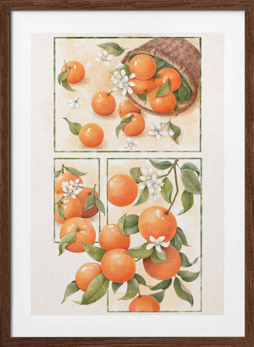 Orange Blossom Framed Art Modern Wall Decor