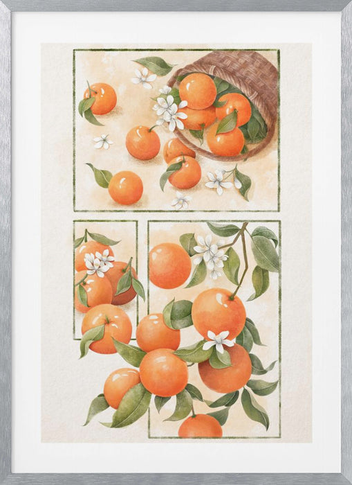 Orange Blossom Framed Art Modern Wall Decor