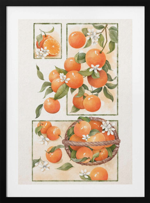 Orange Blossom Framed Art Modern Wall Decor