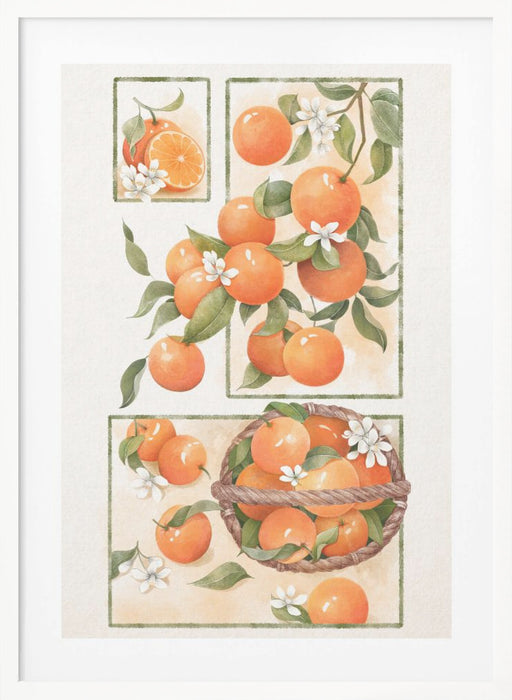 Orange Blossom Framed Art Modern Wall Decor