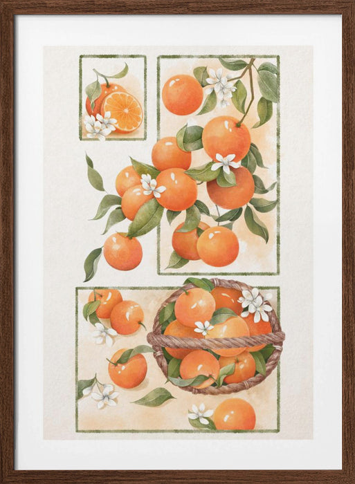 Orange Blossom Framed Art Modern Wall Decor