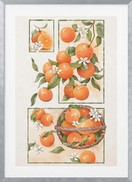 Orange Blossom Framed Art Modern Wall Decor