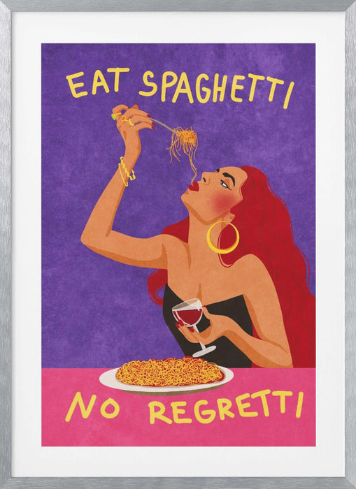 Eat spaghetti no regretti Framed Art Modern Wall Decor