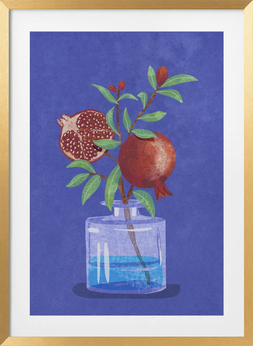 pomegranate in Vase Framed Art Modern Wall Decor