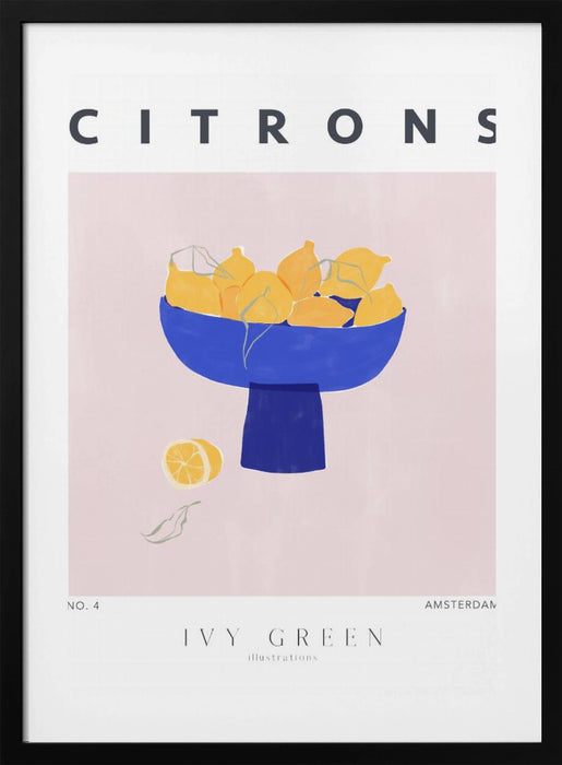 Lemons Framed Art Modern Wall Decor