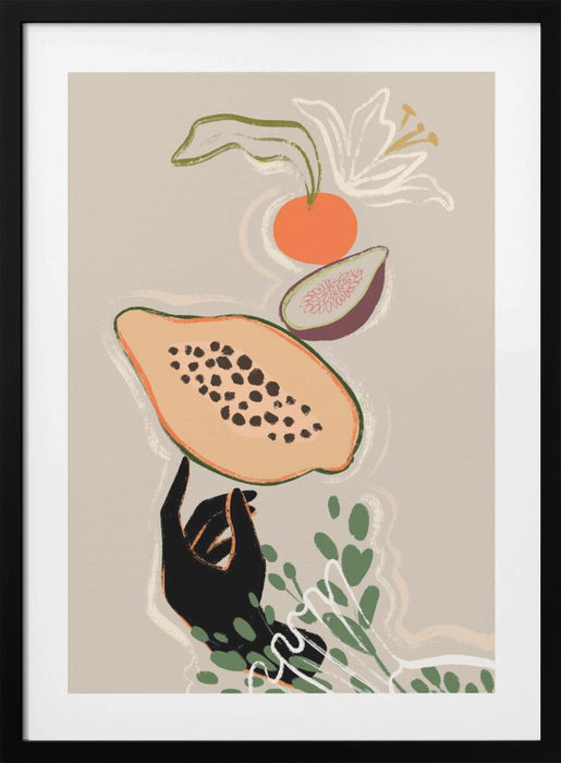 Balancing Fruits Framed Art Modern Wall Decor