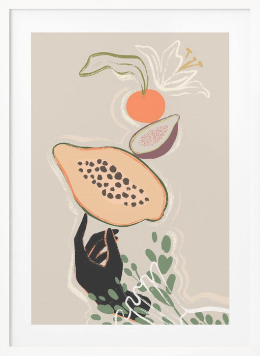 Balancing Fruits Framed Art Modern Wall Decor