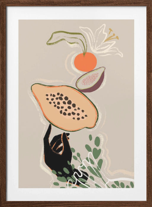 Balancing Fruits Framed Art Modern Wall Decor