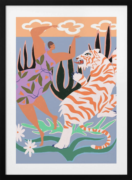 Hello Tiger Framed Art Wall Decor