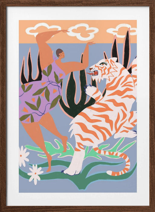 Hello Tiger Framed Art Wall Decor