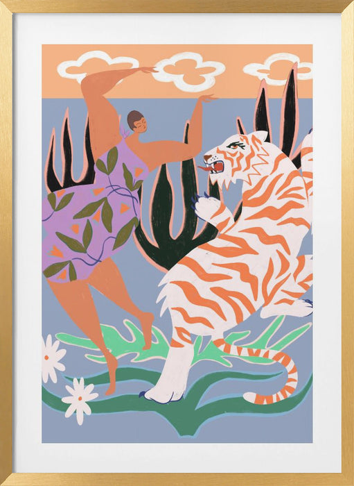 Hello Tiger Framed Art Wall Decor