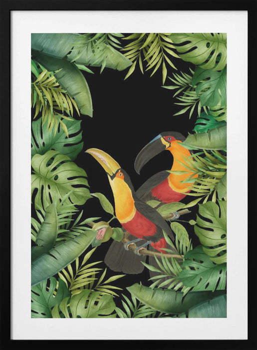 Jungle With Toucans Framed Art Wall Decor