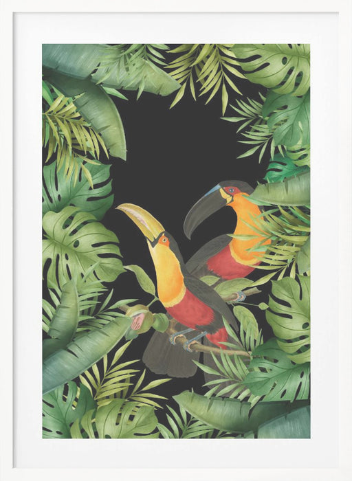 Jungle With Toucans Framed Art Wall Decor