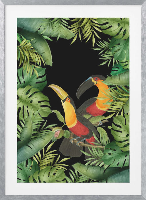 Jungle With Toucans Framed Art Wall Decor