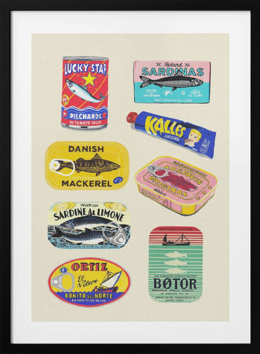 Canned Fish Framed Art Wall Decor