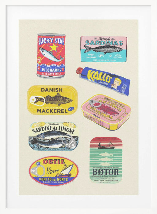 Canned Fish Framed Art Wall Decor