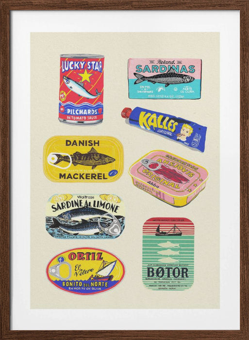 Canned Fish Framed Art Wall Decor