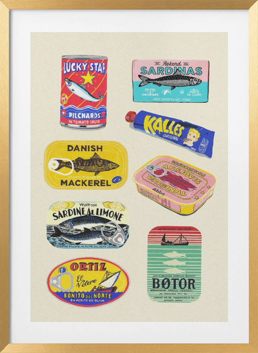 Canned Fish Framed Art Wall Decor