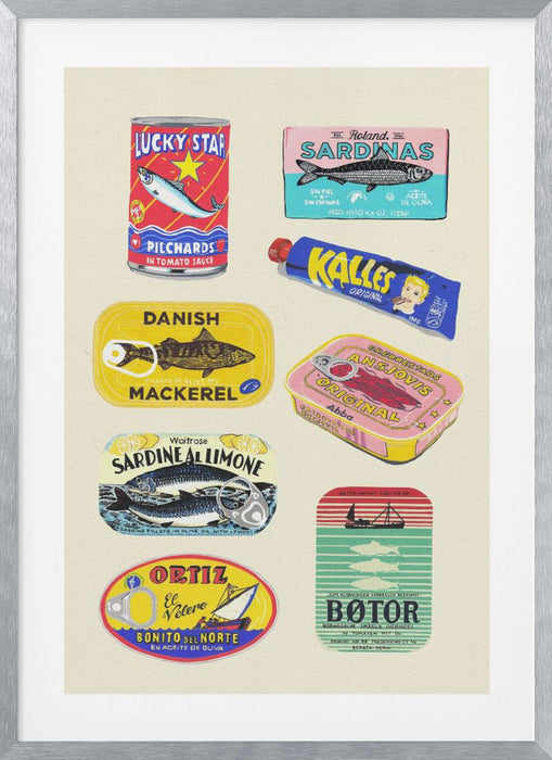 Canned Fish Framed Art Wall Decor