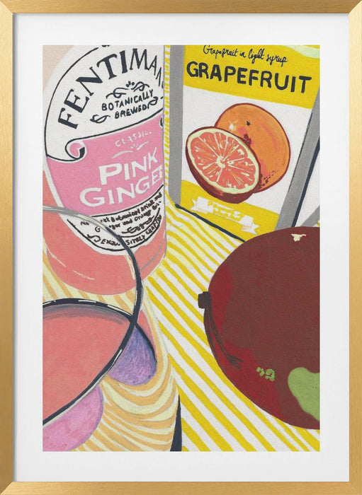 Fentimans Pink Ginger Framed Art Modern Wall Decor