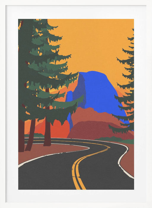 Clacier Road With Half Dome Framed Art Modern Wall Decor