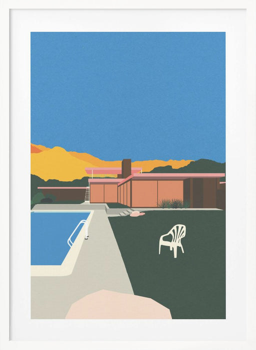 Kaufmann Desert House Poolside Framed Art Modern Wall Decor