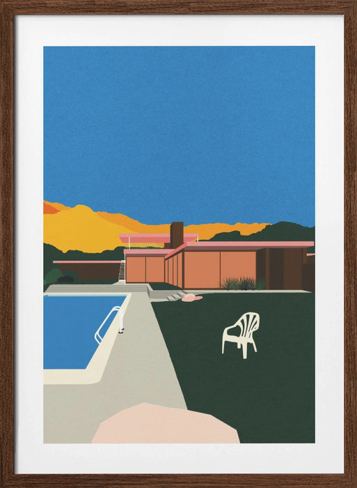 Kaufmann Desert House Poolside Framed Art Modern Wall Decor