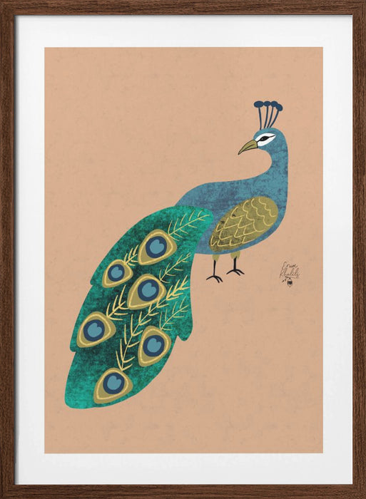 Peacock Erum Khalili.png Framed Art Modern Wall Decor