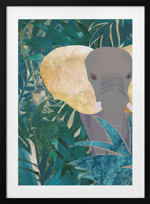 Elephant in the jungle Framed Art Modern Wall Decor