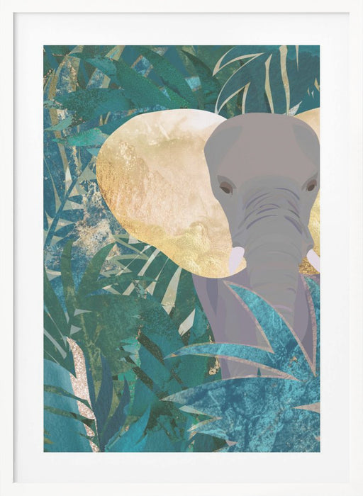 Elephant in the jungle Framed Art Modern Wall Decor