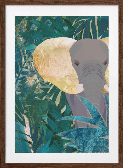 Elephant in the jungle Framed Art Modern Wall Decor