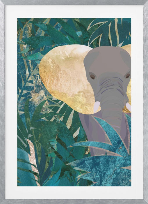 Elephant in the jungle Framed Art Modern Wall Decor