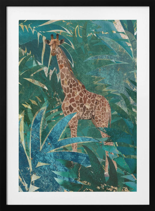 Giraffe in the jungle Framed Art Modern Wall Decor