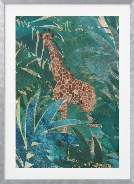 Giraffe in the jungle Framed Art Modern Wall Decor