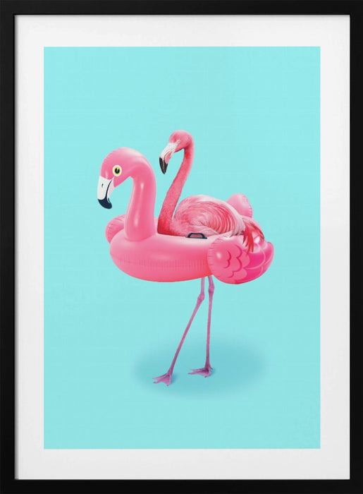 Flamingo on Resort Framed Art Modern Wall Decor