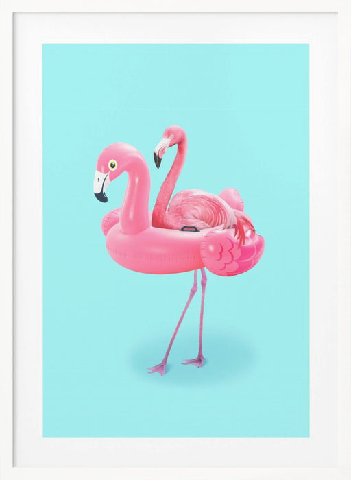 Flamingo on Resort Framed Art Modern Wall Decor