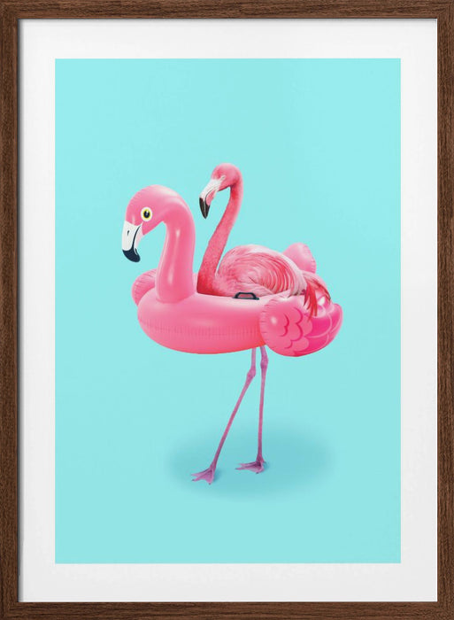 Flamingo on Resort Framed Art Modern Wall Decor