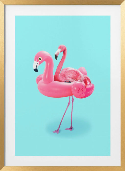 Flamingo on Resort Framed Art Modern Wall Decor